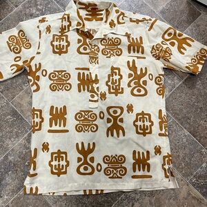 Vintage Jantzen quarter button down tribal shirt